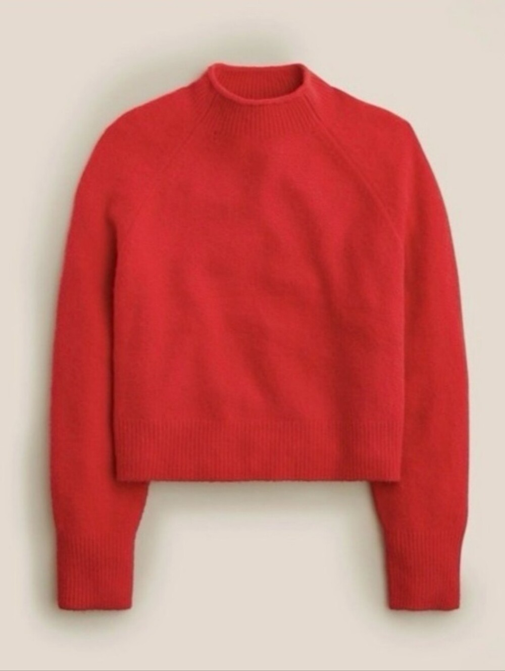 J Crew Rollneck Sweater Red Size Medium Merino Wool Alpaca Blend